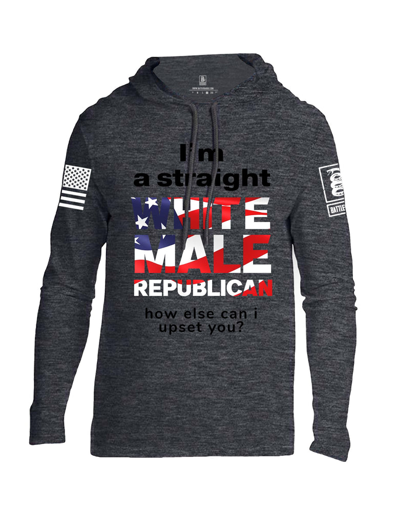 Battleraddle I'M A Straight White Male Republican White Sleeves Men Cotton Thin Cotton Lightweight Hoodie