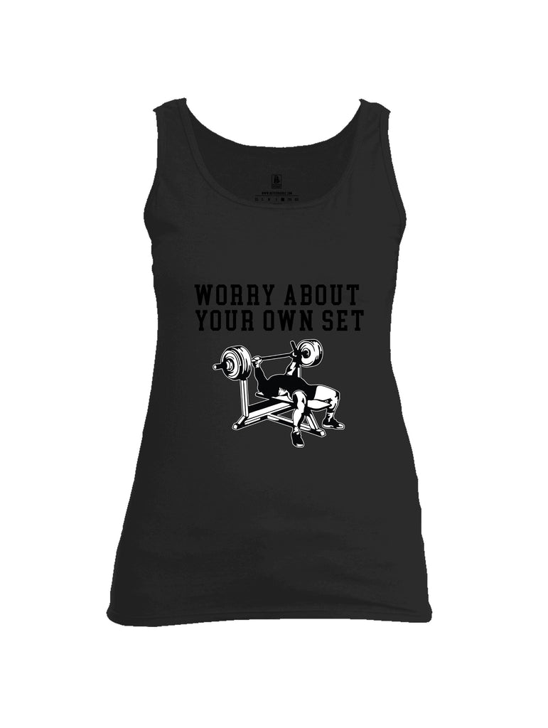 Battleraddle Worry About Your Own Set  Black Sleeves Women Cotton Cotton Tank Top