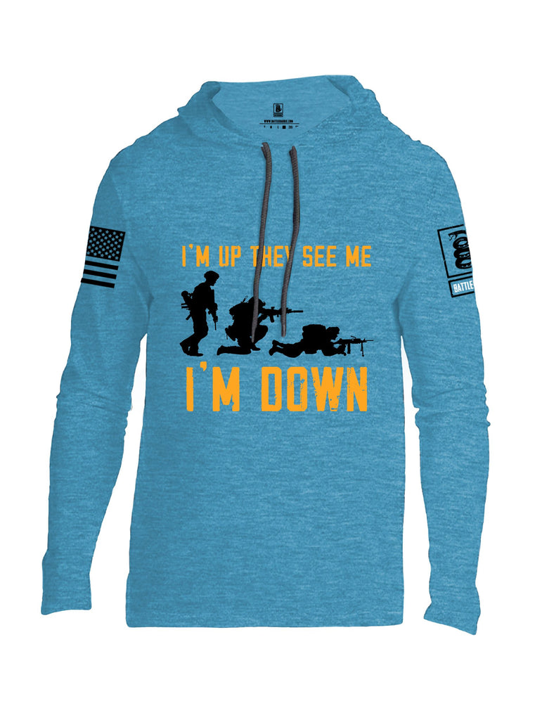 Battleraddle Im Up They See Me   Black Sleeves Men Cotton Thin Cotton Lightweight Hoodie