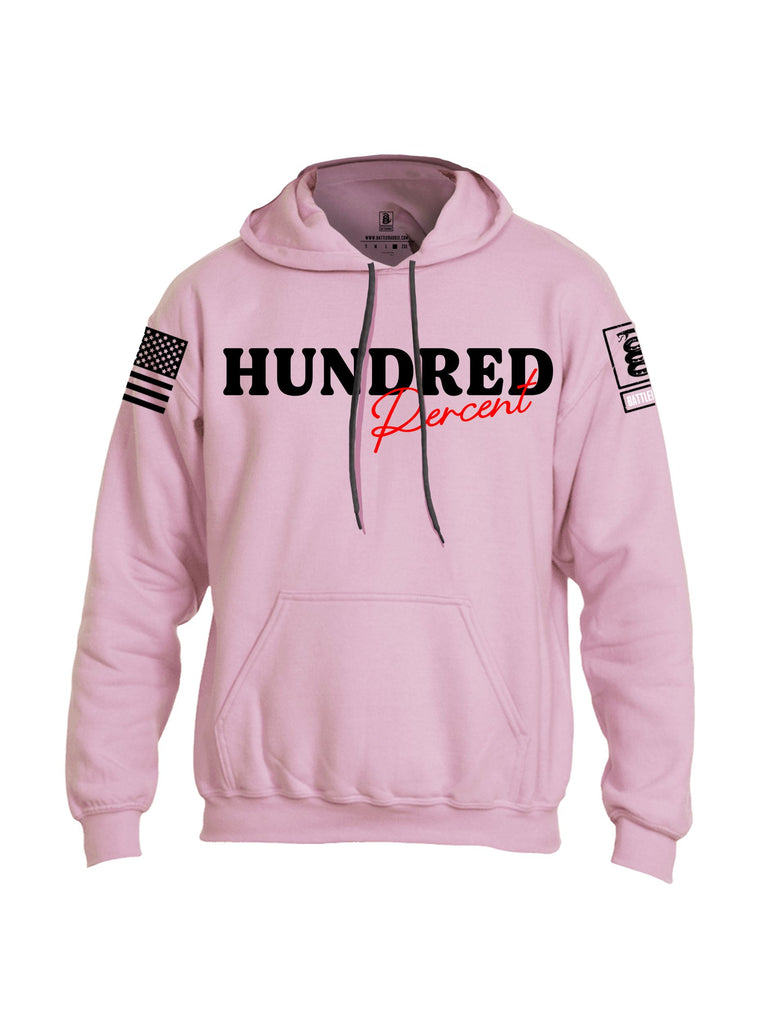 Battleraddle Hundred Percent Black Sleeves Uni Cotton Blended Hoodie With Pockets