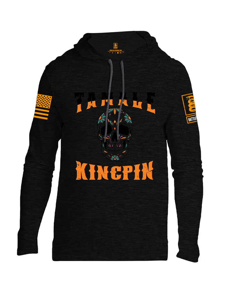 Battleraddle Tamale Kingpin Orange Sleeves Men Cotton Thin Cotton Lightweight Hoodie