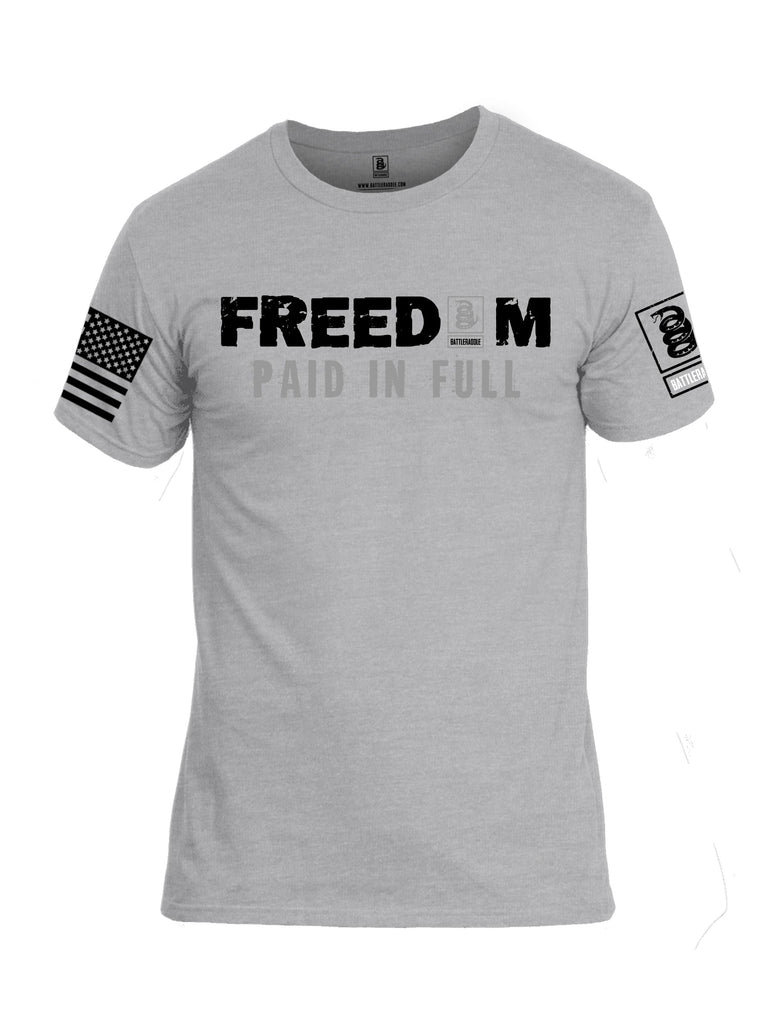 Battleraddle Freedom Paid Full Black Sleeves Men Cotton Crew Neck T-Shirt