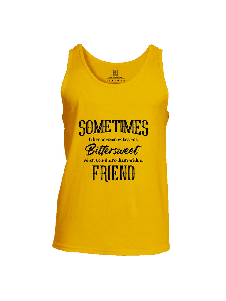 Battleraddle Sometimes Bitter Memories Become Bittersweet Black Sleeves Men Cotton Cotton Tank Top