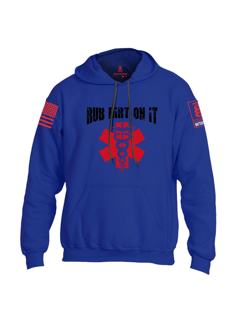 Battleraddle Rub Dirt On It Red Sleeves Uni Cotton Blended Hoodie With Pockets