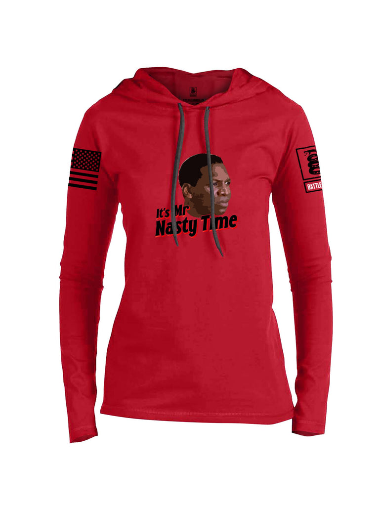 Battleraddle Its Mr Nasty Time Black Sleeves Women Cotton Thin Cotton Lightweight Hoodie