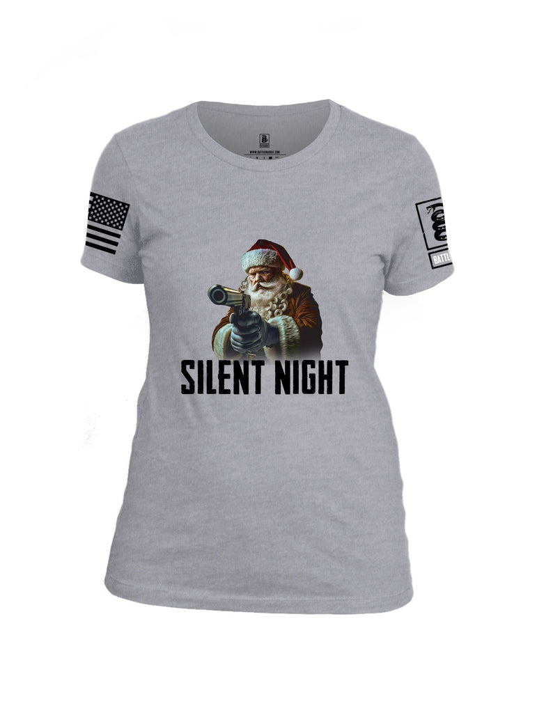 Battleraddle Silent Night Black Sleeves Women Cotton Crew Neck T-Shirt