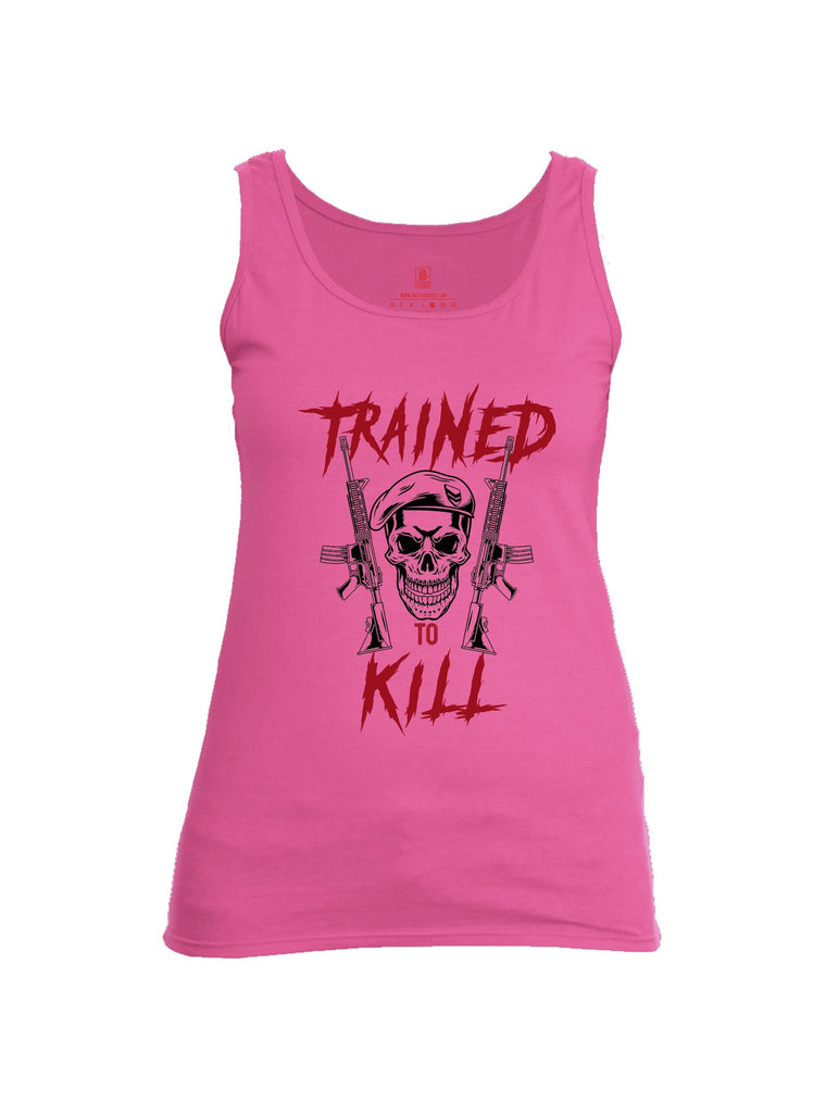 Battleraddle Trained To Kill  Red Sleeves Women Cotton Cotton Tank Top