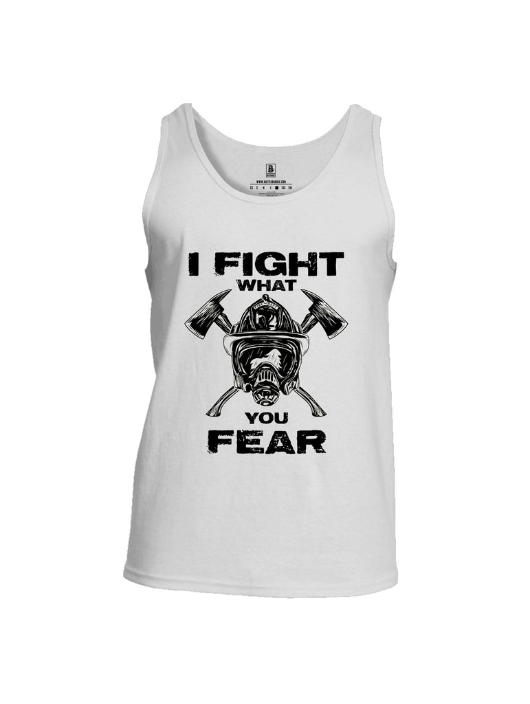 Battleraddle I Fight What You Fear  Black Sleeves Men Cotton Cotton Tank Top