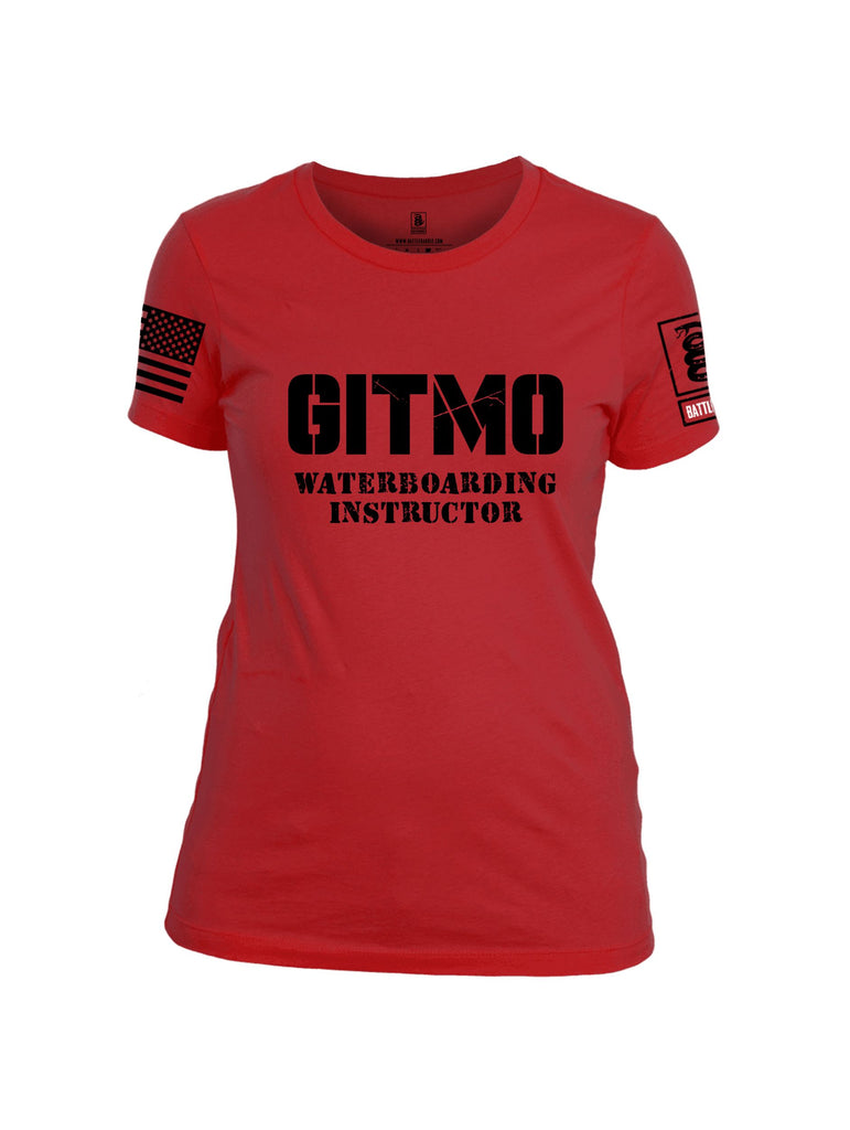 Battleraddle Gitmo Waterboarding Instructor Black Sleeves Women Cotton Crew Neck T-Shirt