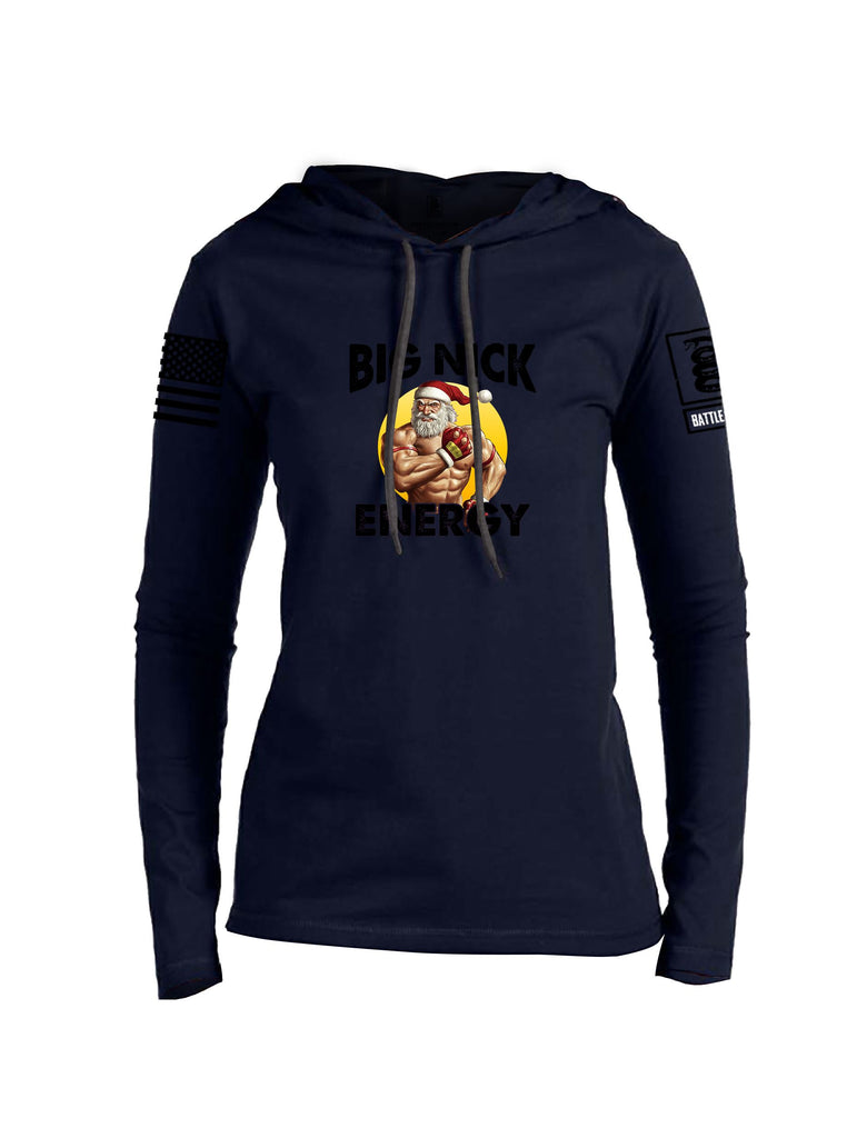 Battleraddle Big Nick Energy Black Sleeves Women Cotton Thin Cotton Lightweight Hoodie