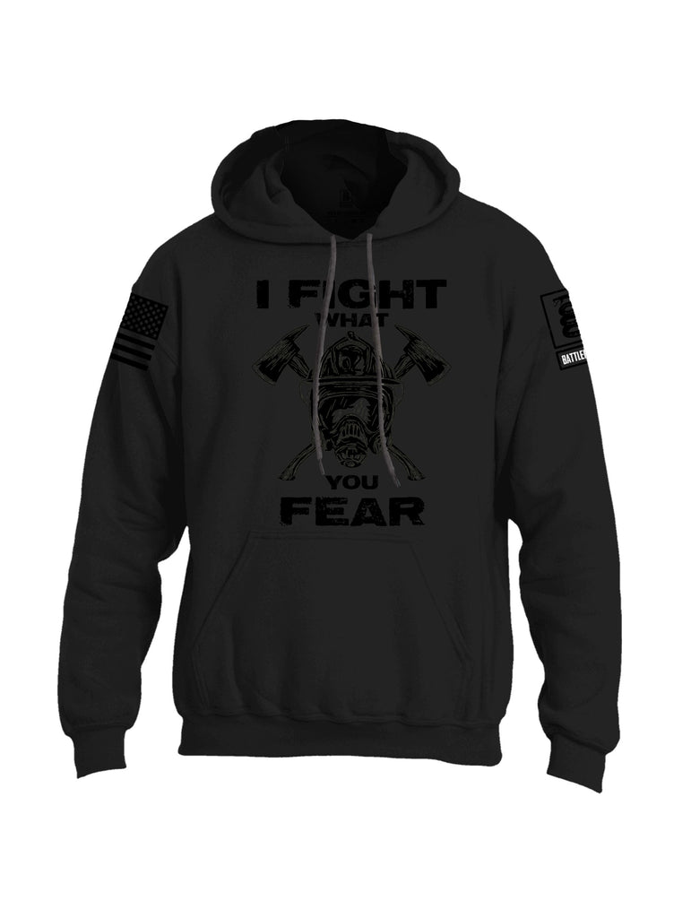 Battleraddle I Fight What You Fear  Black Sleeves Uni Cotton Blended Hoodie With Pockets