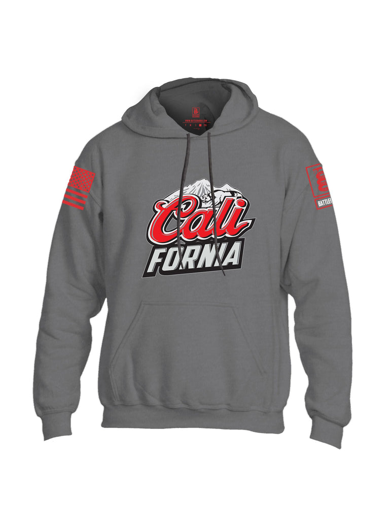 Battleraddle California Red Sleeves Uni Cotton Blended Hoodie With Pockets