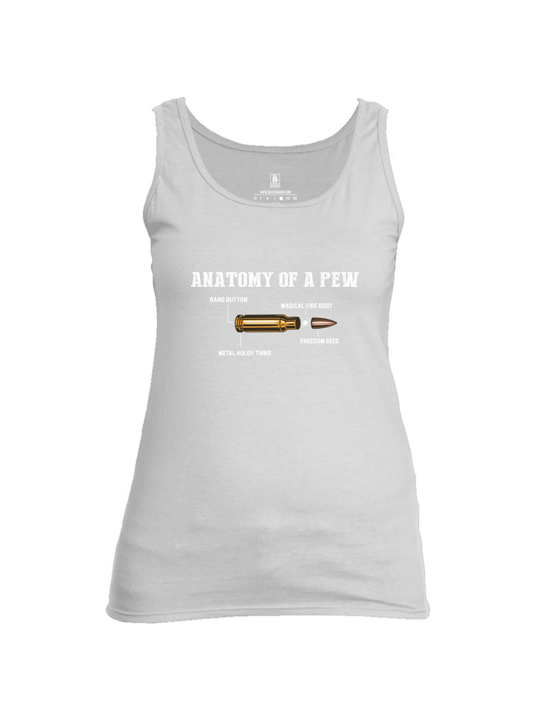 Battleraddle Anatomy Of A Pew White Sleeves Women Cotton Cotton Tank Top