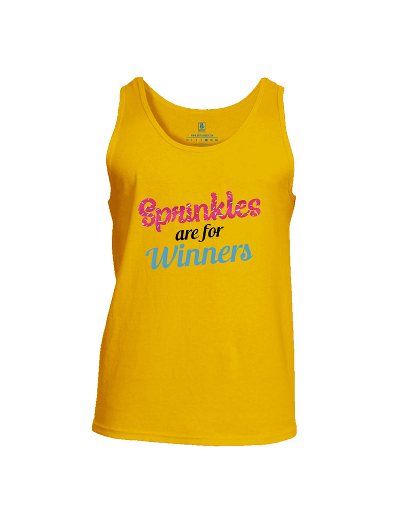 Battleraddle Sprinkles Are For Winners  Mid Blue Sleeves Men Cotton Cotton Tank Top