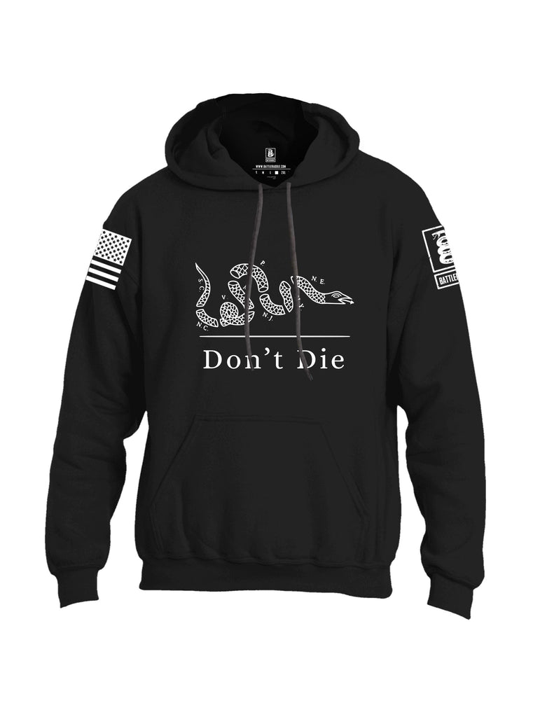 Battleraddle Dont Die White Sleeves Uni Cotton Blended Hoodie With Pockets