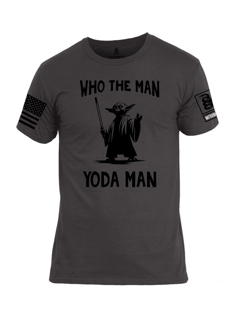 Battleraddle Who The Man  Black Sleeves Men Cotton Crew Neck T-Shirt