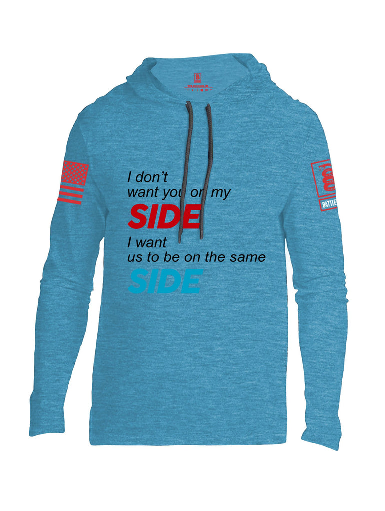 Battleraddle I Don'T Want You On My Side Red Sleeves Men Cotton Thin Cotton Lightweight Hoodie