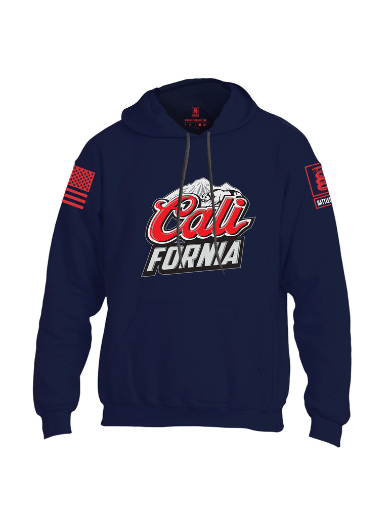 Battleraddle California Red Sleeves Uni Cotton Blended Hoodie With Pockets