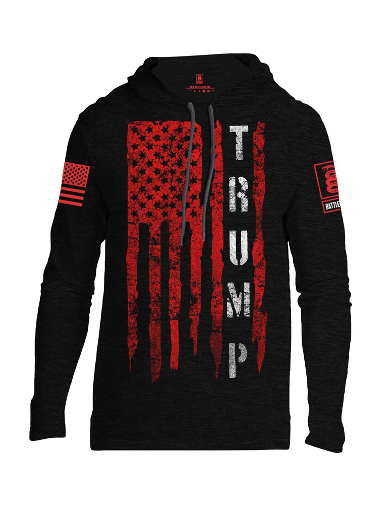 Battleraddle Trump Flag Red Sleeves Men Cotton Thin Cotton Lightweight Hoodie