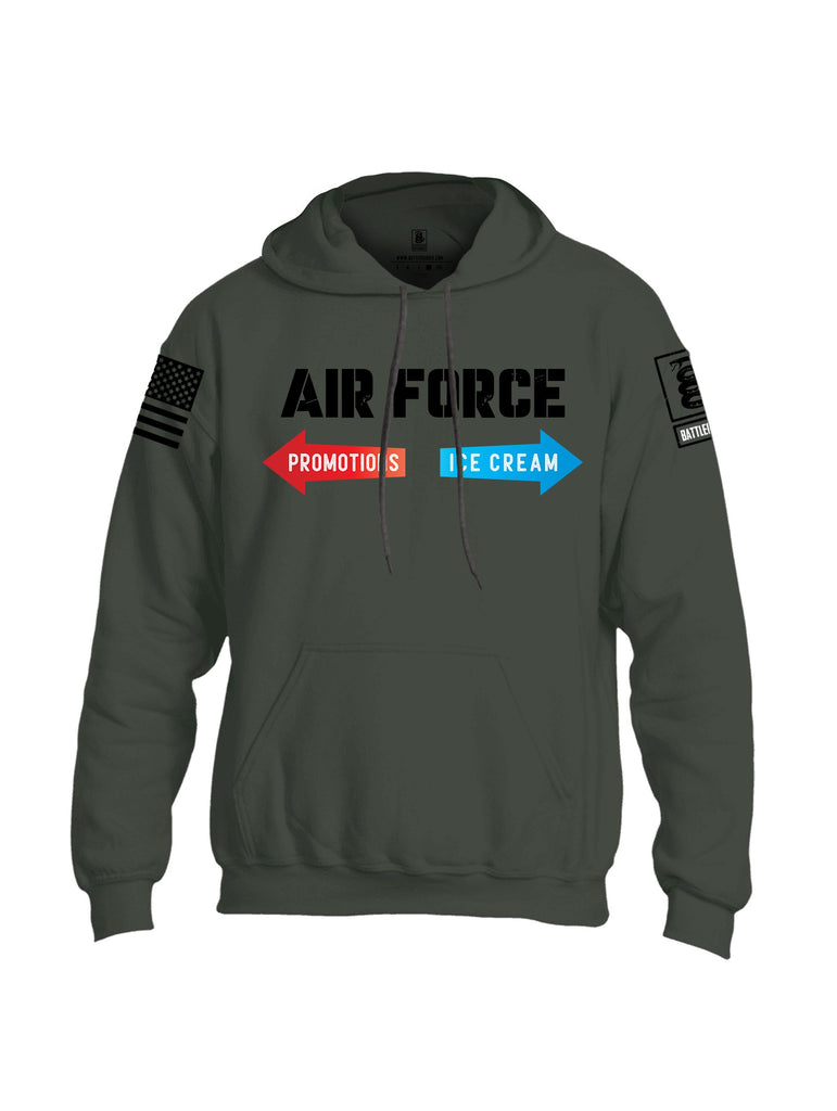 Battleraddle Air Force Promotions Ice Cream Black Sleeves Uni Cotton Blended Hoodie With Pockets