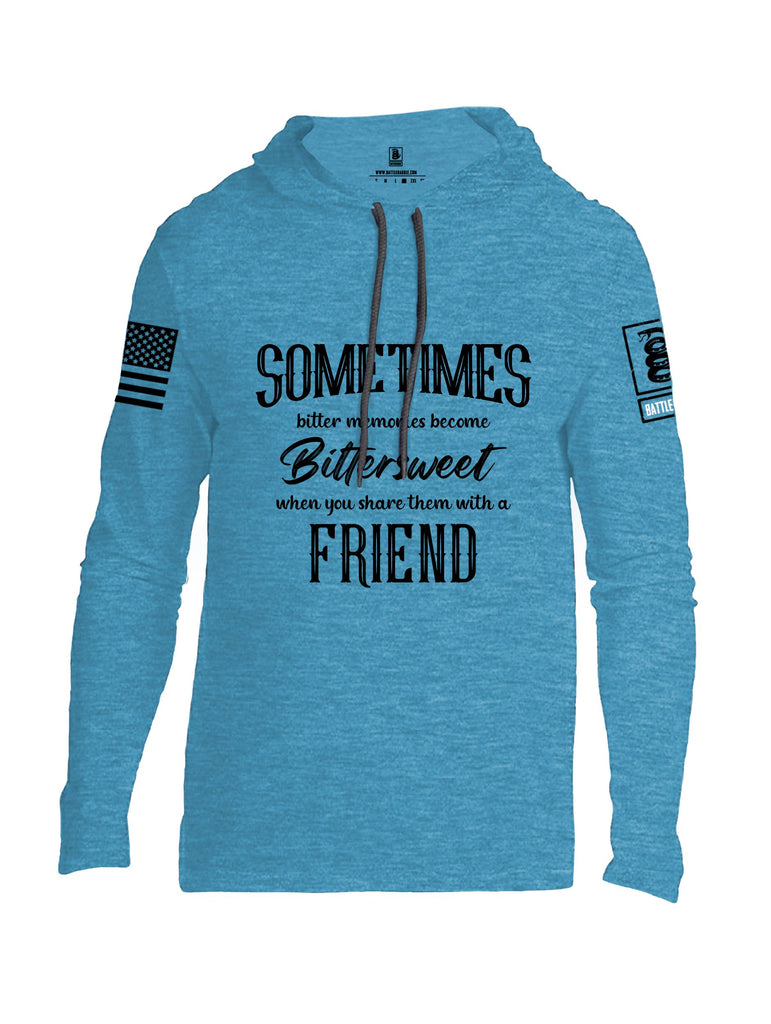 Battleraddle Sometimes Bitter Memories Become Bittersweet Black Sleeves Men Cotton Thin Cotton Lightweight Hoodie