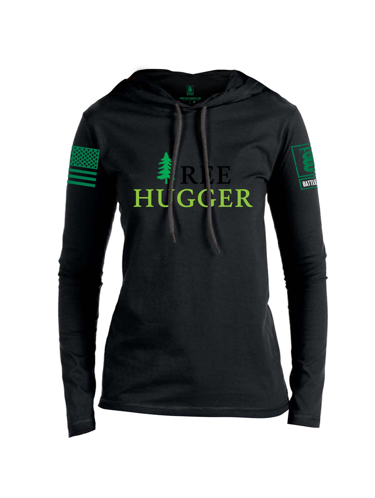 Battleraddle Tree Hugger Pearl Green Sleeves Women Cotton Thin Cotton Lightweight Hoodie