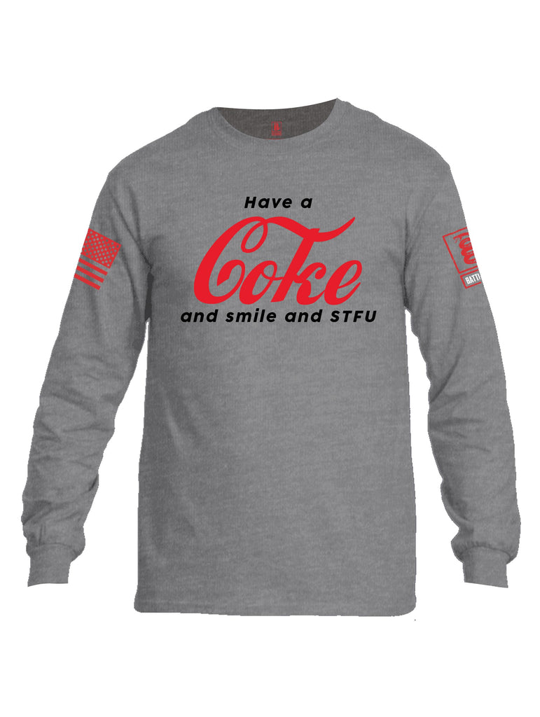 Battleraddle Have A Coke  Red Sleeves Men Cotton Crew Neck Long Sleeve T Shirt