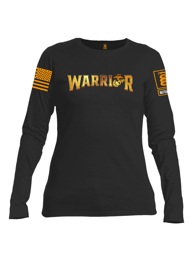 Battleraddle Warrior Orange Sleeves Women Cotton Crew Neck Long Sleeve T Shirt