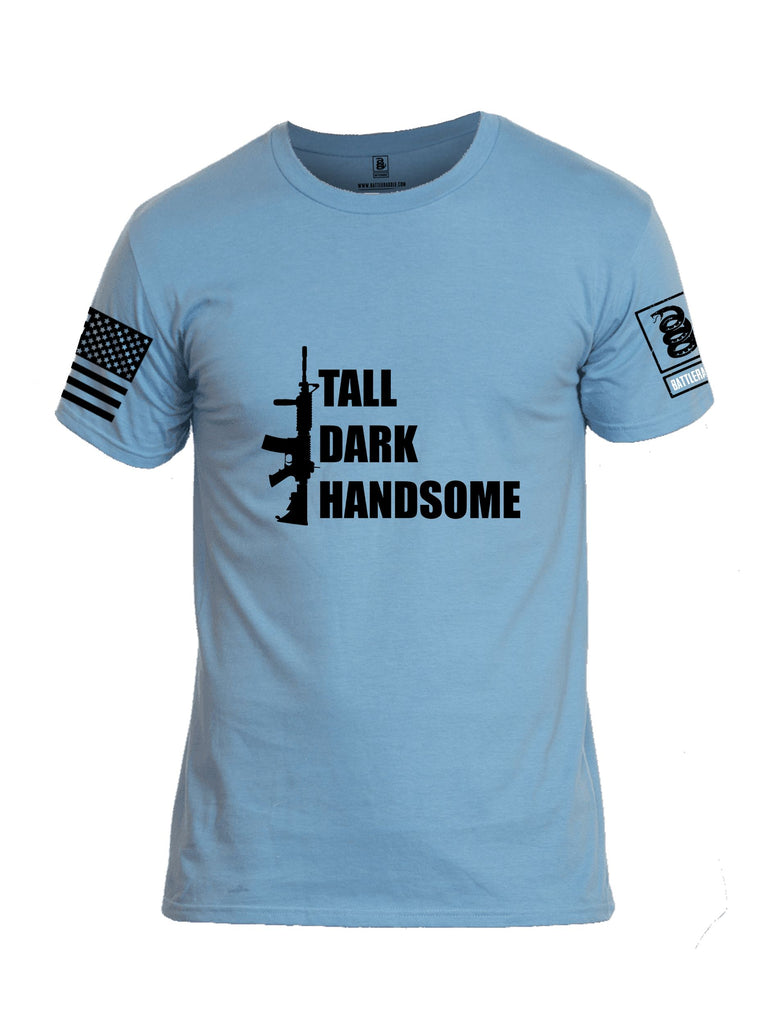 Battleraddle Tall Dark Handsome Black Sleeves Men Cotton Crew Neck T-Shirt