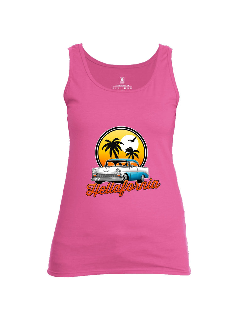 Battleraddle Hellafornia Chevy 56 White Sleeves Women Cotton Cotton Tank Top