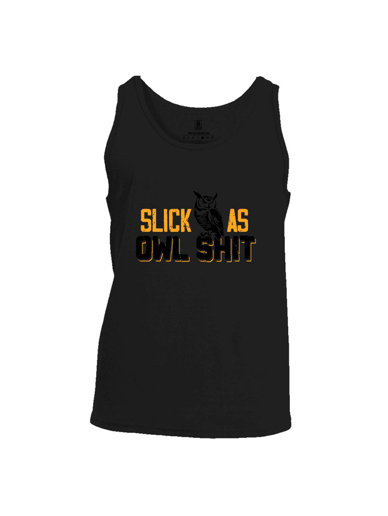 Battleraddle Slick As Owl Shit Black Sleeves Men Cotton Cotton Tank Top