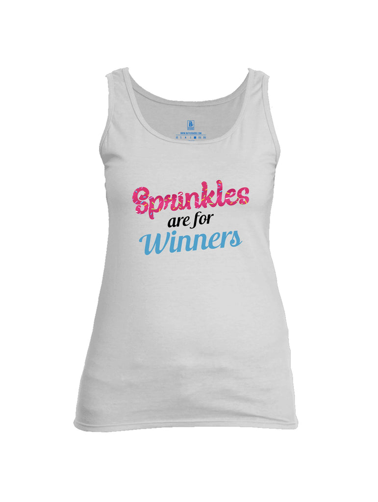 Battleraddle Sprinkles Are For Winners  Mid Blue Sleeves Women Cotton Cotton Tank Top