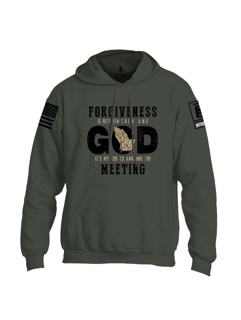 Battleraddle Forgiveness Is Between Them  Black Sleeves Uni Cotton Blended Hoodie With Pockets