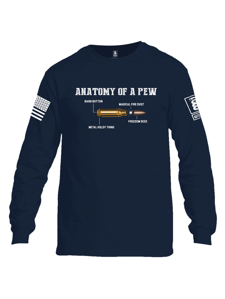 Battleraddle Anatomy Of A Pew White Sleeves Men Cotton Crew Neck Long Sleeve T Shirt