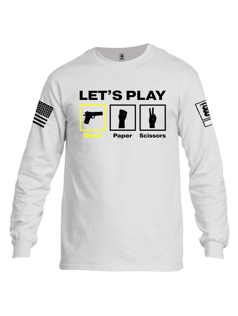 Battleraddle Let'S Play Glock Paper Scissors Black Sleeves Men Cotton Crew Neck Long Sleeve T Shirt