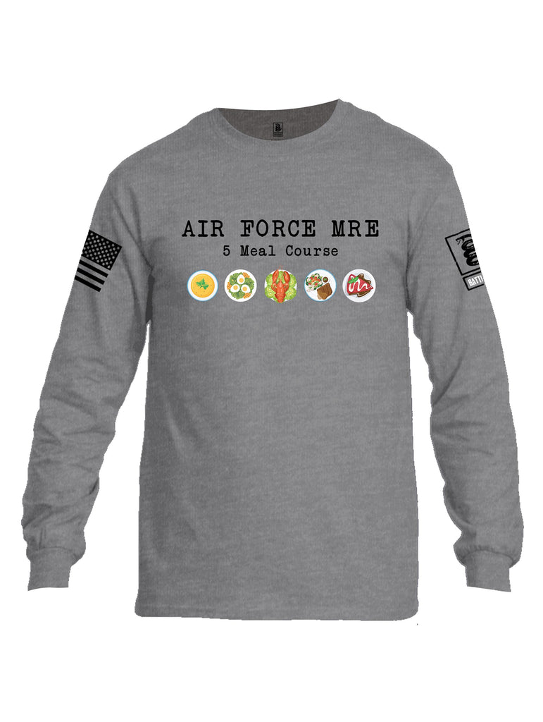 Battleraddle Air Force Mre 5 Meal Course Black Sleeves Men Cotton Crew Neck Long Sleeve T Shirt