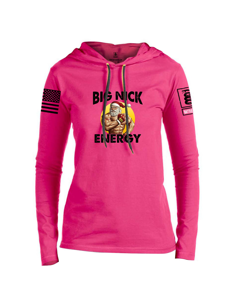 Battleraddle Big Nick Energy Black Sleeves Women Cotton Thin Cotton Lightweight Hoodie