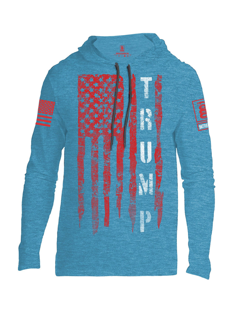 Battleraddle Trump Flag Red Sleeves Men Cotton Thin Cotton Lightweight Hoodie