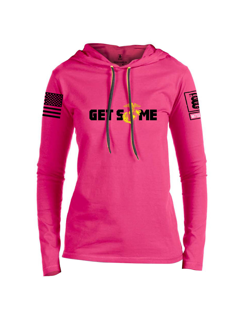 Battleraddle Get Some Ega Logo Black Sleeves Women Cotton Thin Cotton Lightweight Hoodie