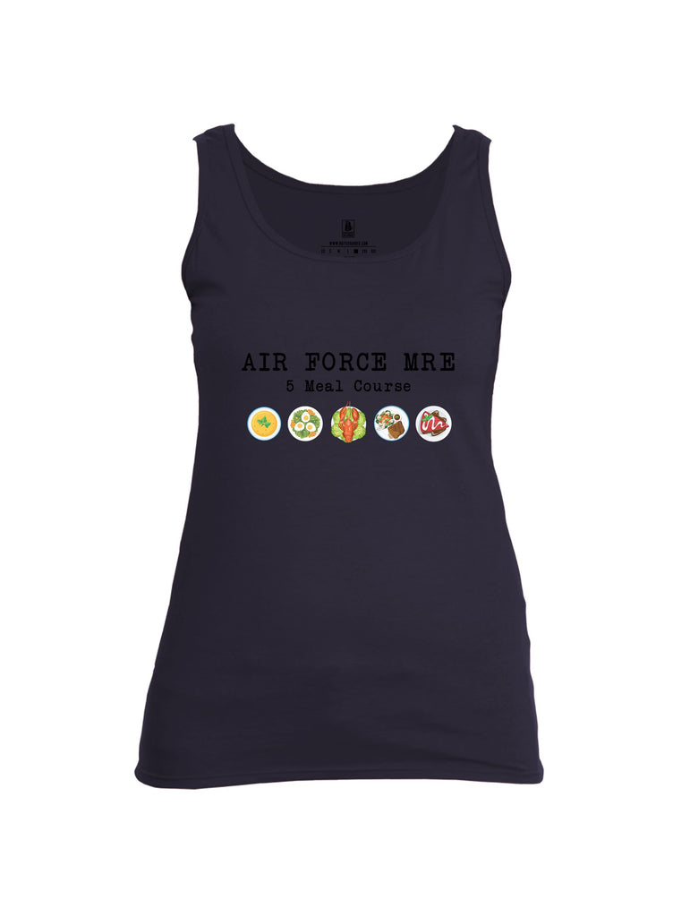 Battleraddle Air Force Mre 5 Meal Course Black Sleeves Women Cotton Cotton Tank Top