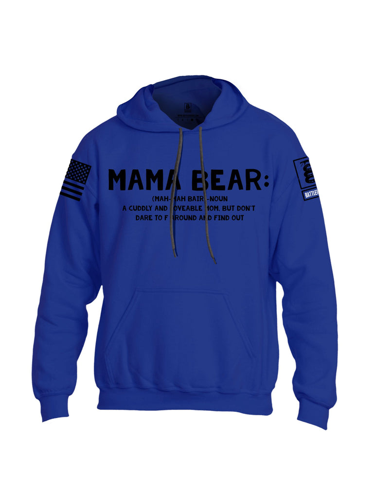 Battleraddle Mama Bear  Black Sleeves Uni Cotton Blended Hoodie With Pockets