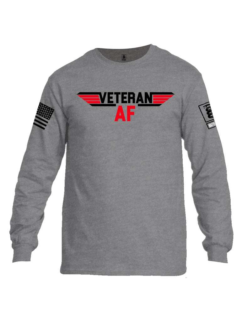 Battleraddle Veteran Af  Black Sleeves Men Cotton Crew Neck Long Sleeve T Shirt