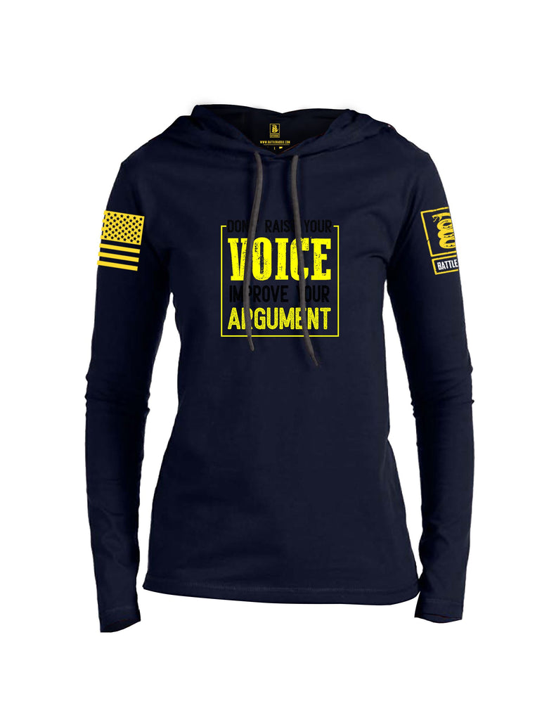 Battleraddle Don'T Raise Your Voice Yellow Sleeves Women Cotton Thin Cotton Lightweight Hoodie