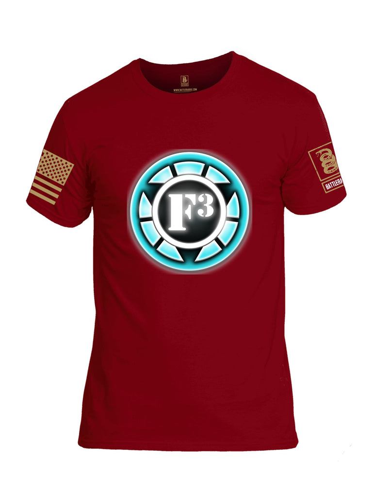 Battleraddle F3 Iron Man Brass Sleeves Men Cotton Crew Neck T-Shirt