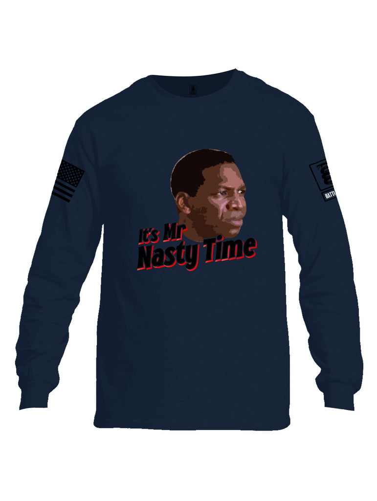 Battleraddle Its Mr Nasty Time Black Sleeves Men Cotton Crew Neck Long Sleeve T Shirt