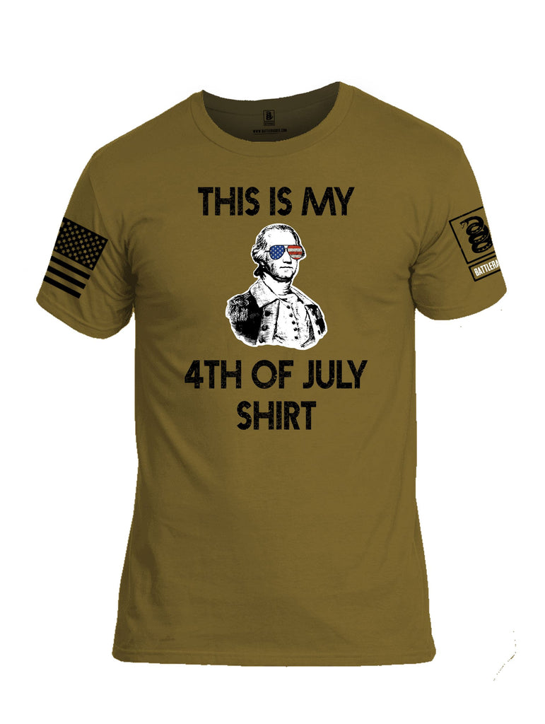 Battleraddle This Is My 4Th Of July Shirt  Black Sleeves Men Cotton Crew Neck T-Shirt