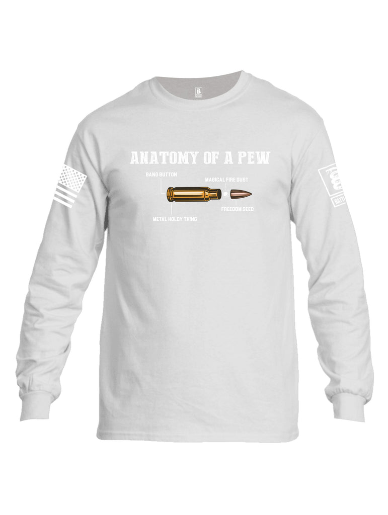 Battleraddle Anatomy Of A Pew White Sleeves Men Cotton Crew Neck Long Sleeve T Shirt