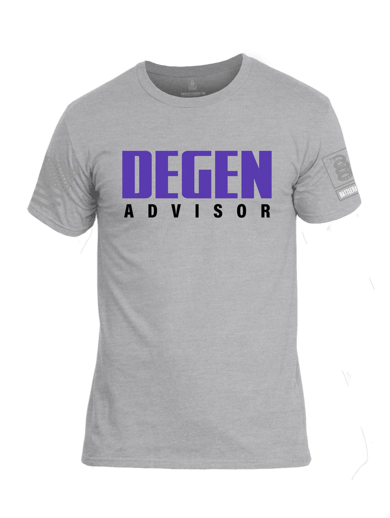 Battleraddle Degen Advisor Grey Sleeves Men Cotton Crew Neck T-Shirt