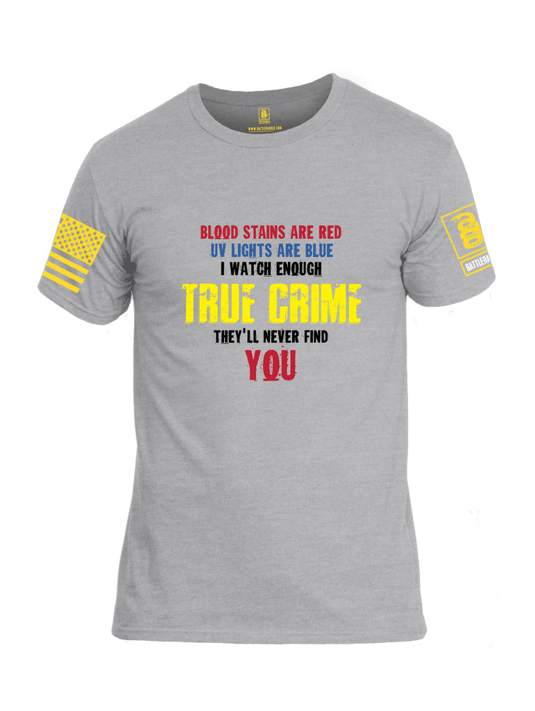 Battleraddle True Crime Yellow Sleeves Men Cotton Crew Neck T-Shirt