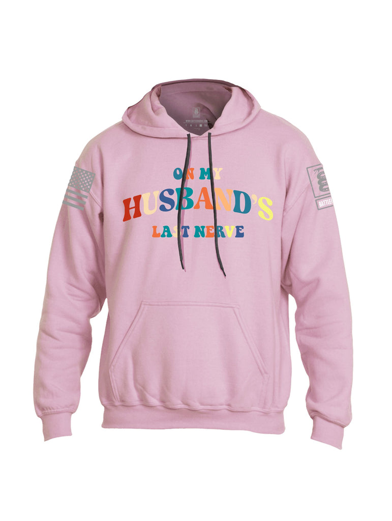 Battleraddle On My Husbands Last Nerve  Grey Sleeves Uni Cotton Blended Hoodie With Pockets